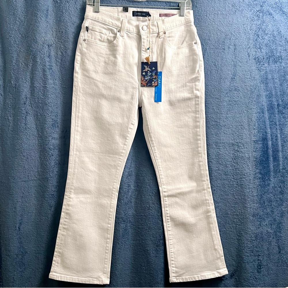 Johnny Was Marseille Baby Boot Cropped Jeans Size 28 White